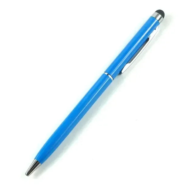 100 Pcs 13-color Metal 2-in-1 Stylus Universal Ballpoint Pen Custom Logo Text Engraving Office School Advertising Pen Wholesale