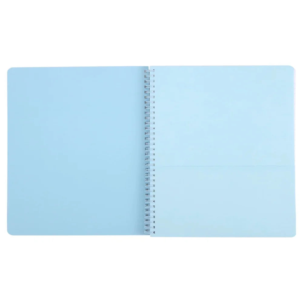 Large Spiral Notebook 11x9 Durable Metal Bound 160 Lined Pages College Ruled Double Sided Pocket Centerfold Design Perfect