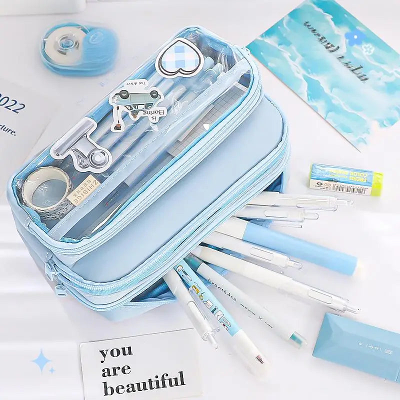 New Simple Pencil Case Large Capacity for School Students