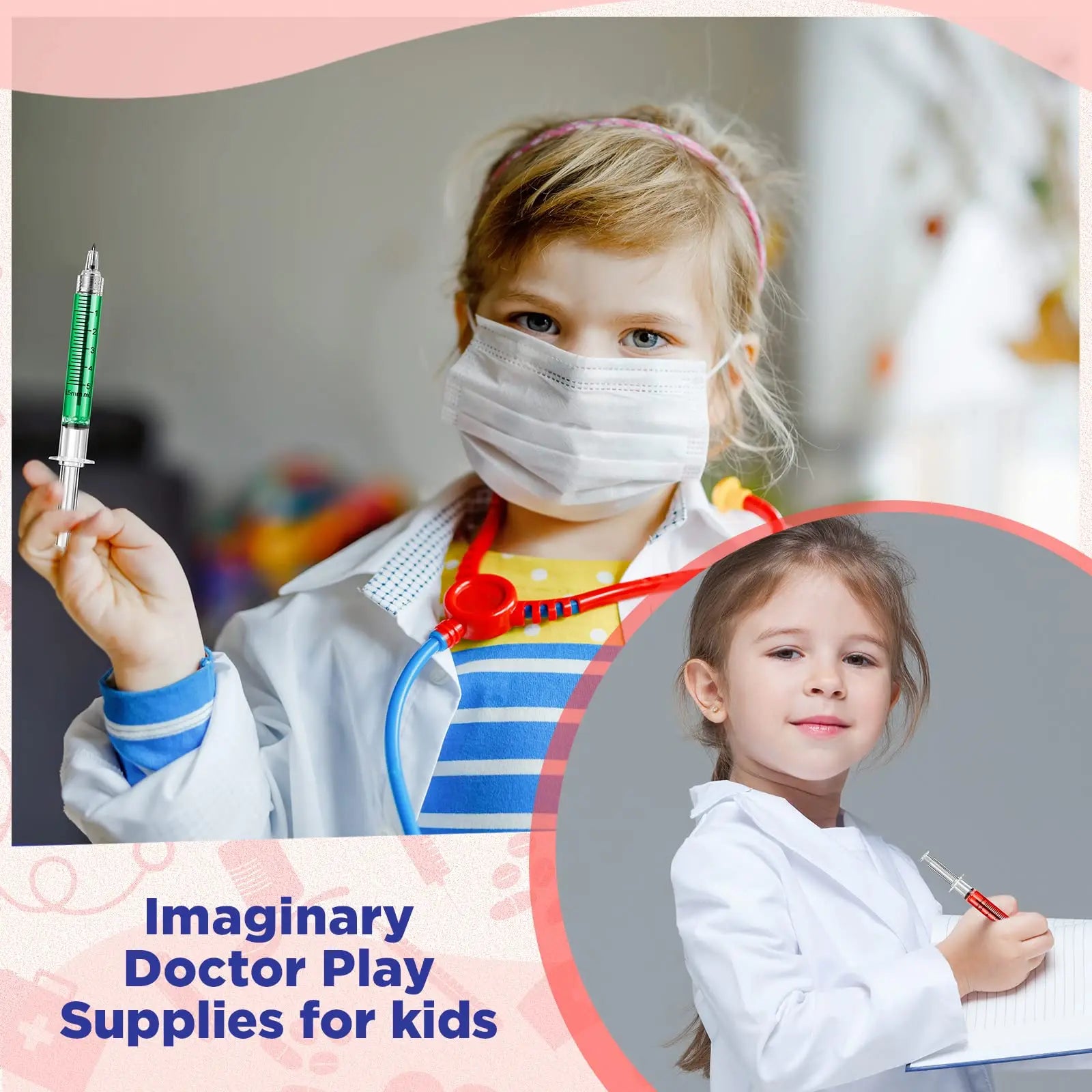 8Pcs Novelty Syringe Ballpoint Pens Cute Stationery  nurse pen  Ballpoint Pen 0.5mm Ballpen
